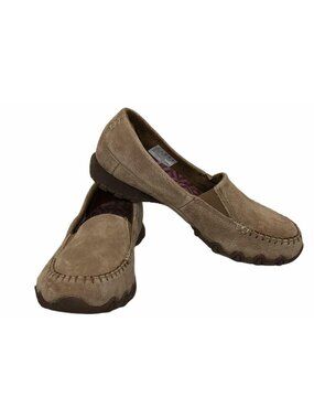 Skechers Loafers Tan Suede Womens 8 Air Cooled Memory Foam Relaxed Fit Leather